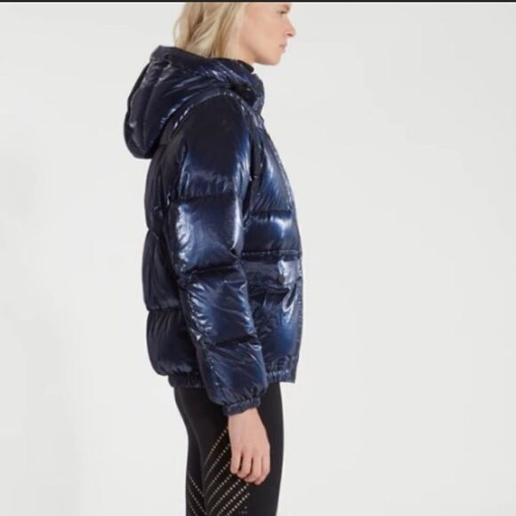 Blanc Noir Navy Reflective Puffer Jacket - Picture 3 of 12